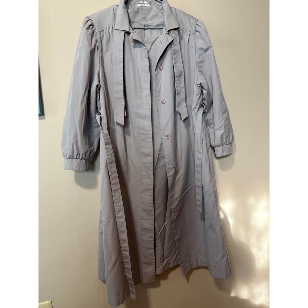 Vintage Aurora International by AbLmoor Womens Light Purple Trench Coat Size L